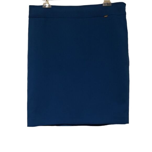 TAHARI BLUE FLAT BACK SLIP SKIRT sz 12 - Picture 1 of 9